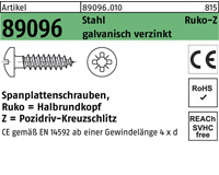 Stahl galv. Kreuzschlitz