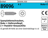 Stahl A2 rostfrei Kreuzschlitz