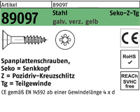 Teilgewinde Pozidriv-Kreuzschlitz PZ