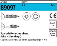 Senkkopf, Edelstahl A2