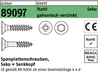 Senkkopf, Stahl, galv. verzinkt