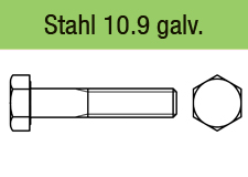 DIN 960 - Stahl 10.9galv. verzinkt