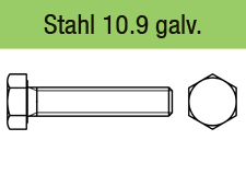 DIN 961 - Stahl 10.9galv. verzinkt