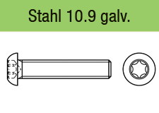 ISO 7380-1 Flachkopf galvanisch verzinkt