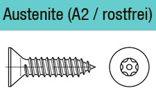 Senkkopf mit Zapfen / diebstahlhemmend