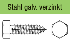 DIN 7976 - Form C galvanisch verzinkt