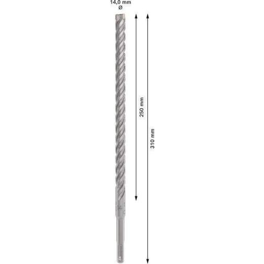 Hammerbohrer PRO SDS plus-5X - Ø 14 mm - Arbeits-L. 250 mm - Länge 310 mm SDS plus