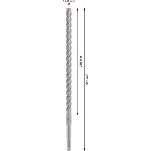 Hammerbohrer PRO SDS plus-5X - Ø 12 mm - Arbeits-L. 250 mm - Länge 310 mm SDS plus