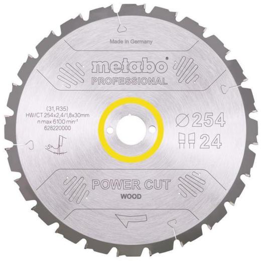 Kreissägeblatt power cut wood professional D254xB2,4xBohrung30mm 24Z. WZ 5Gr.neg
