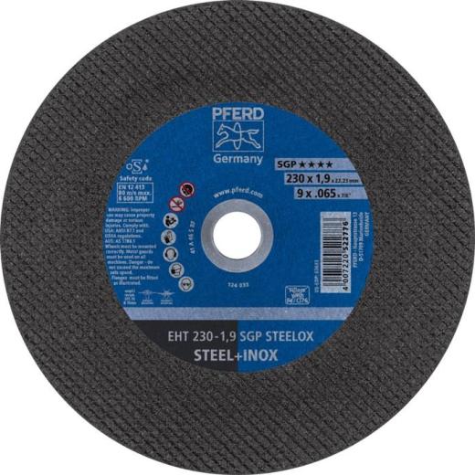 Trennscheibe SGP STEELOX D230x1,9mm ger.INOX Bohr.22,23mm PFERD | 25 Stück