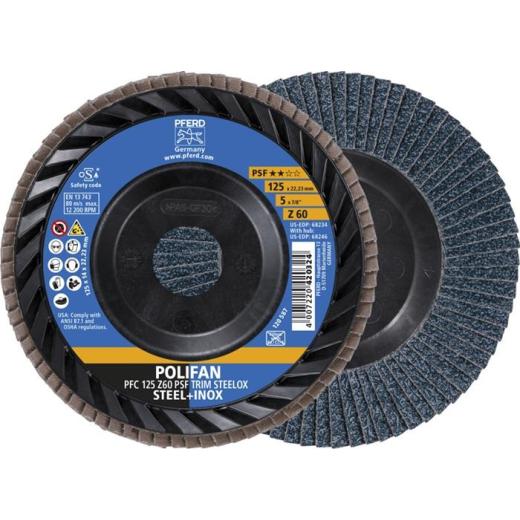 Fächerscheibe TRIM STEELOX D.125mm K.60 kon.ZK Z PFERD | 10 Stück