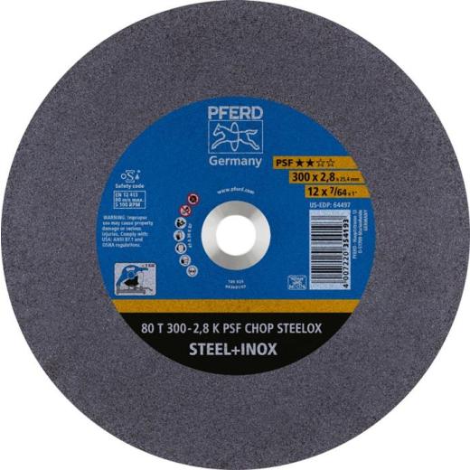 Trennscheibe PSF CHOP STEELOX D300x2,8mm ger.Stahl/INOX Bohr.25,4mm PFERD | 20 Stück