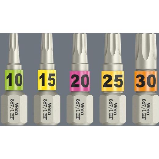Bit 867 TORX® HF 1/4 Zoll TX 8 | Länge 50 mm | m.Farbleitsystem WERA
