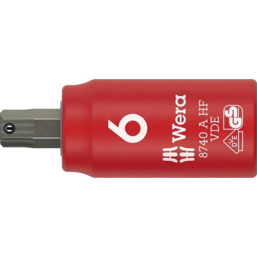 Steckschlüsseleinsatz 8740 A VDE HF 1/4 Zoll SW 6mm L.45mm WERA
