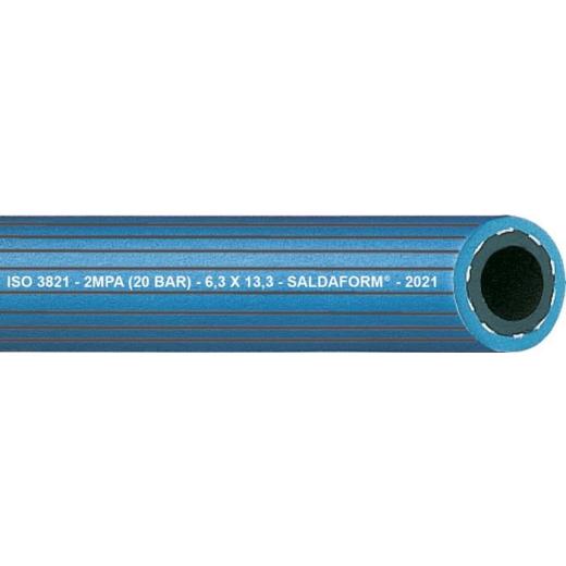 Sauerstoffschl.SALDAFORM®/BLAU ID12,5mm Wandst.5,0mm gerieft AD22,5mm L.50m | 50 Stück