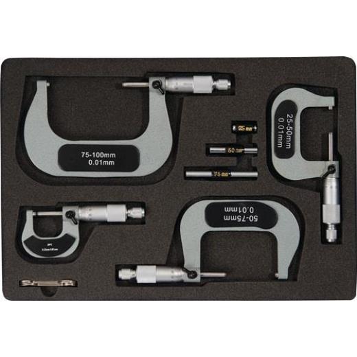 Bügelmessschraubensatz DIN 863/1 0-100mm TECWERK