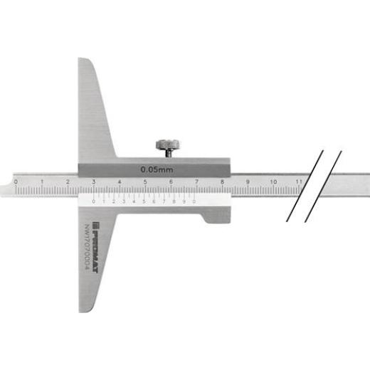 Tiefenmessschieber DIN 862 200mm ger.Schiene 10x4,5mm TECWERK