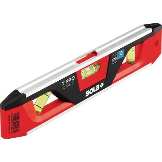 Torpedowasserwaage T PRO 23cm Aluminium/ABS Ku.rot/schwarz 1 mm/m 1 mm/m SOLA