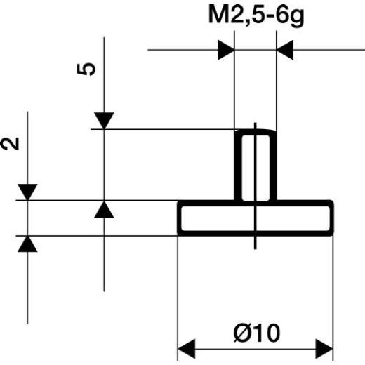 Messeins.D.10mm plan M2,5 STA z.Messuhren KÄFER