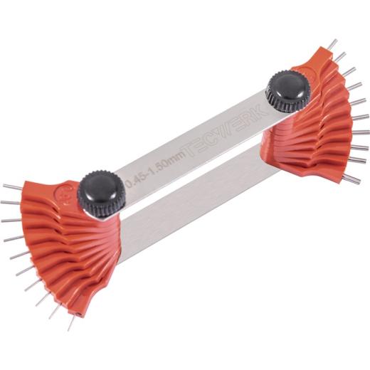 Düsenlehre 1,5-3,0mm Stiftanzahl 16 St.TECWERK