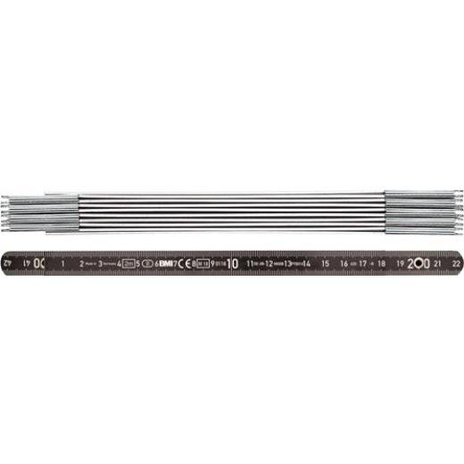 Gliedermaßstab L.2m B.14mm mm/mm EG II Alu.schwarz BMI