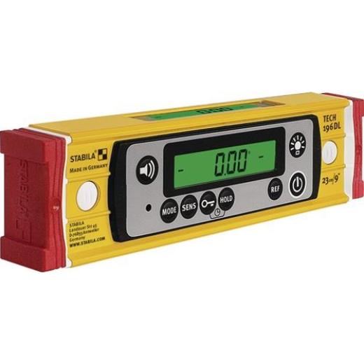 Elektronikwasserwaage TECH 196 DL 23cm Alu.gelb ± 0,5 mm/m ± 0,5 mm/m STABILA