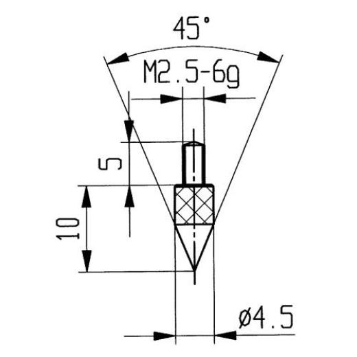 Messeins.45Grad Kegel M2,5 STA z.Messuhren KÄFER