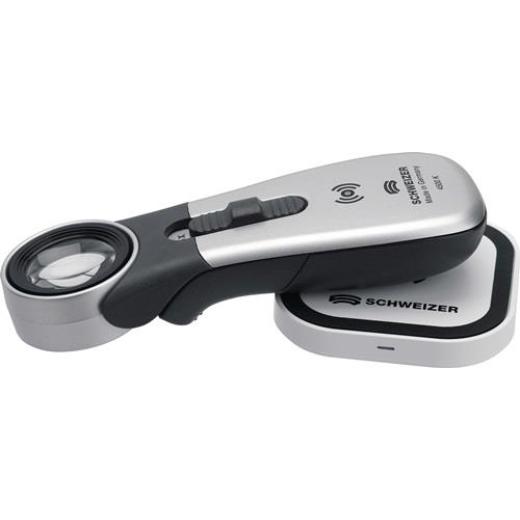 Handleuchtlupe Tech-Line Induktion Vergr.8x LED Linsen-Ø 30mm SCHWEIZER