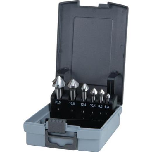 Kegelsenkersatz DIN 335C 90Grad 6,3-20,5mm HSS 6-tlg.Ku.-Kass.RUKO
