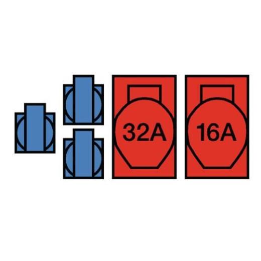 Kunststoffwandverteiler Verschraubung M32 1xCEE 32 A,1xCEE 16 A,3x230V