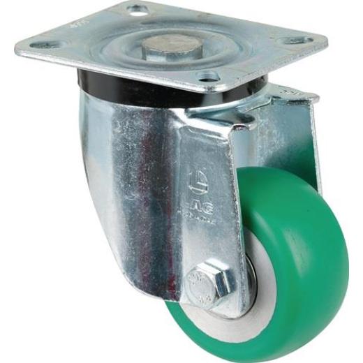 Lenkrolle D.80mm Trgf.170kg PU Platte L105xB85mm Farbe Rl.blau BS ROLLEN