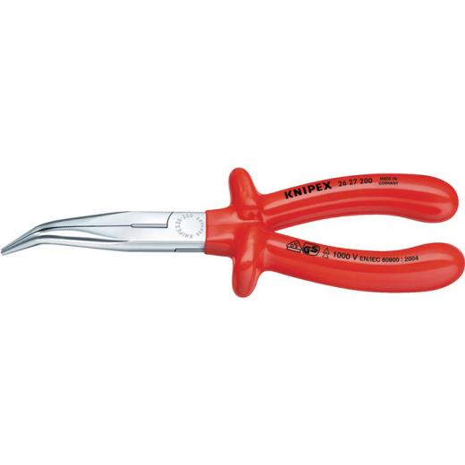 Flachrundzange L.200mm Form 2 40Grad gew.VDE tauchisol.KNIPEX