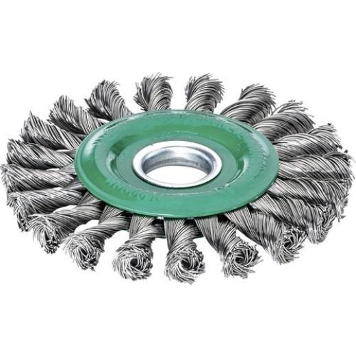 Zopfrundbürste D.125mm Bohr.Drahtstärke 0,5mm VA 14mm 12500min-¹ LESSMANN