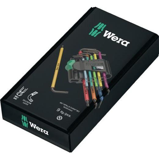 Winkelschraubendrehersatz 967 SPKL 9tlg.T8-T40 m.Bohrung WERA