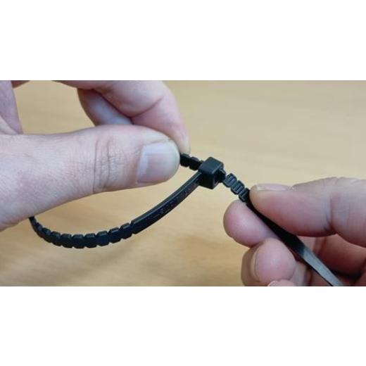 Kabelbinder DREH u.AB L.360mm B.8mm PA 6.6 schwarz (UV-stabilisiert) 100St./BT