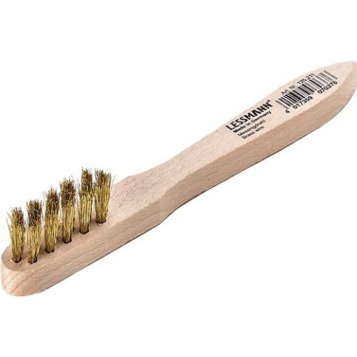 Zündkerzenbürste L.150mm 0,15mm Messingdraht gewellt 3-reihig Btl.LESSMANN