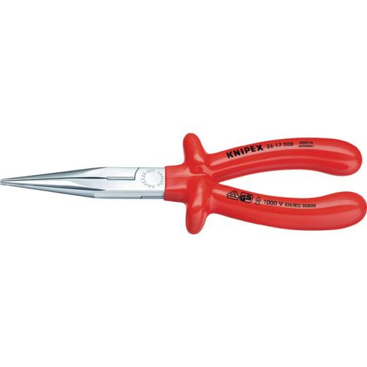 Flachrundzange L.200mm ger.VDE tauchisol.KNIPEX