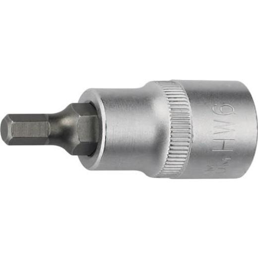 Steckschlüsseleinsatz 1/2 Zoll Innen-6-kant SW 6mm L.55mm TECWERK