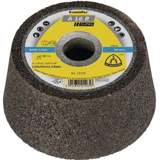 Schleiftopf C16 R 110/55mm Stein/Beton (Guss bedingt) 16 Bohr.22,23mm KLINGSPOR
