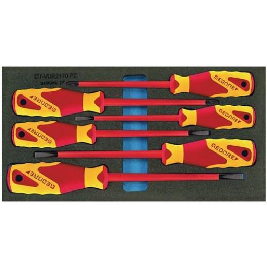 Werkzeugmodul 1500 CT1-VDE 2170 PZ 6-tlg.1/3-Modul Schraubendreher Schlitz/PZD