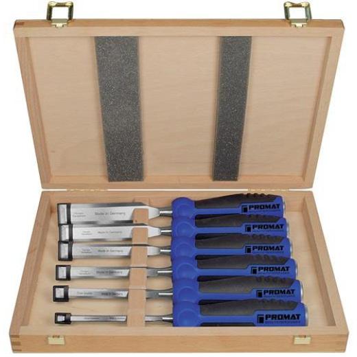 Stechbeitelsatz 6,10,12,16,20,26mm 2-K Heft.6-tlg.HO-Kasten TECWERK