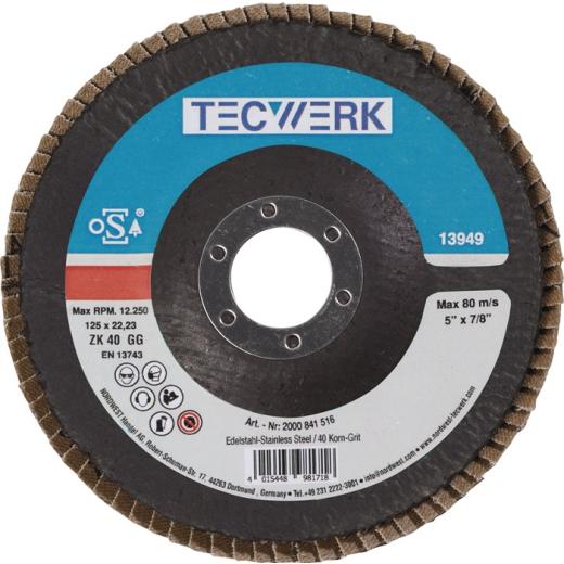 Fächerscheibe D.125mm K.120 kon.INOX ZK TECWERK | 10 Stück