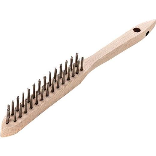 Handbürste L.290mm 0,35mm Stahldraht Besatz-L.140mm 2-reihig 12 LESSMANN