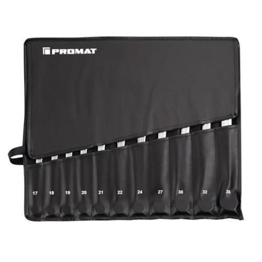 Ringmaulschlüsselsatz 22-tlg.SW 6-36mm Form A CV-Stahl in Rolltasche TECWERK