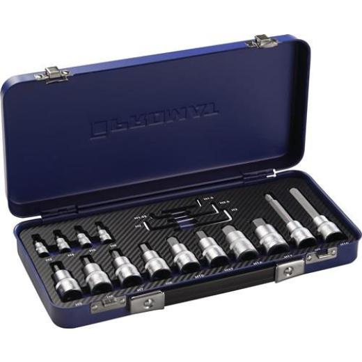 Steckschlüsselsatz 19-tlg.1/4+1/2 Zoll 1,25-17mm f.i6-KT.-Schr.TECWERK