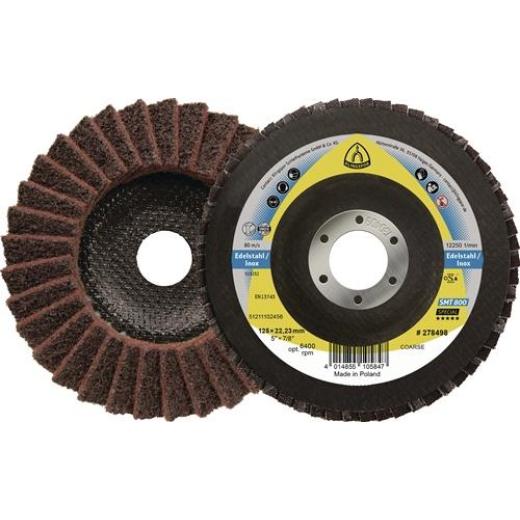 Fächerscheibe SMT 800 D.125mm K.very fine 12Grad gewölbt INOX NK KLINGSPOR | 5 Stück