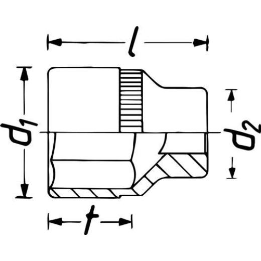 Steckschlüsseleinsatz 880LG 3/8 Zoll 6-kant SW 9mm L.54mm HAZET