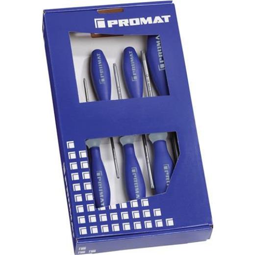 Schraubendrehersatz 6-tlg.TORX® Mehrkomponentengriffe Rundkl.TECWERK