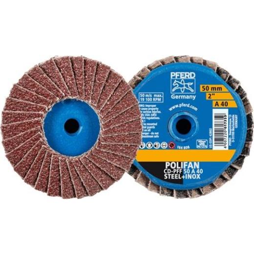 Fächerschleifscheibe COMBIDISC-Mini-POLIFAN D.50mm K.40 19100min-¹ PFERD | 10 Stück