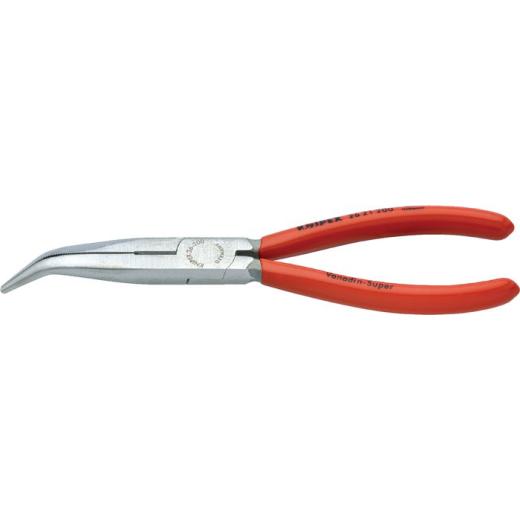 Flachrundzange L.200mm pol.40Grad gew.Ku.-Überzug KNIPEX